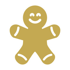 Beige gingerbread man flat icon. Cookie vector flat design,