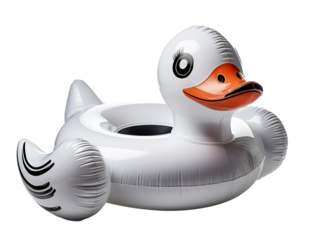 Children's duck swimming ring isolated on transparent background