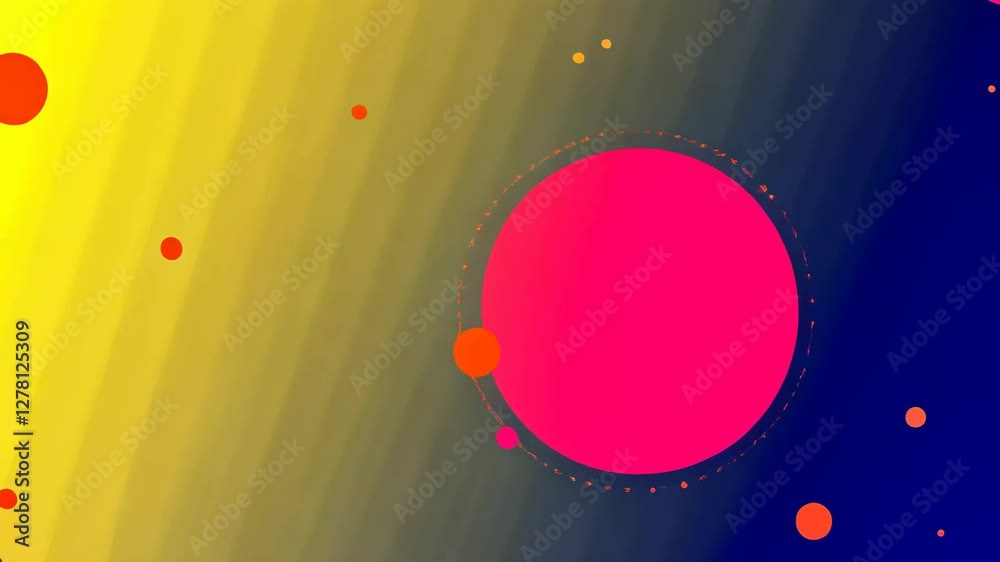 Poster A colorful background with many different colored circles. Some of the circles are blue, some are yellow, and some are red