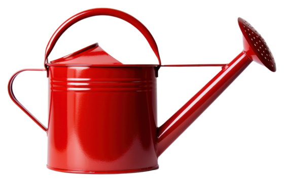 PNG Red metal watering can white background container flowerpot.