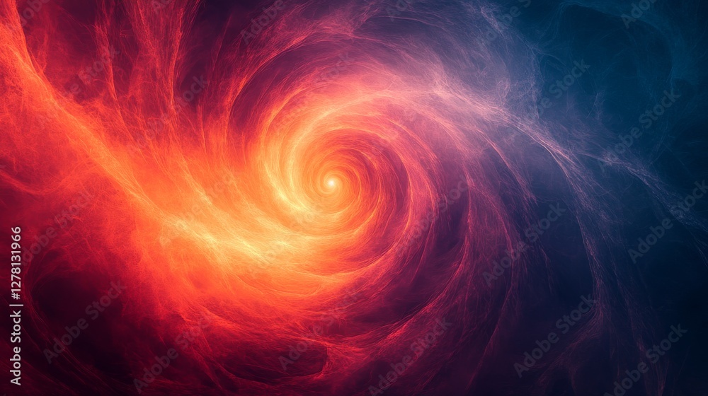 Canvas Prints an abstract fiery spiral resembling a cosmic nebula in space
