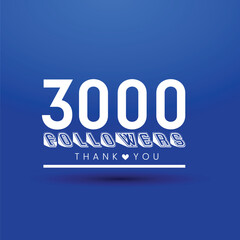 Obraz premium 3000 followers, 30K followers design. Thanks for the first 3000 followers banner. Thank you followers congratulation card.