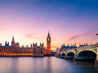 Naklejka premium London's Iconic Landmark at Sunset