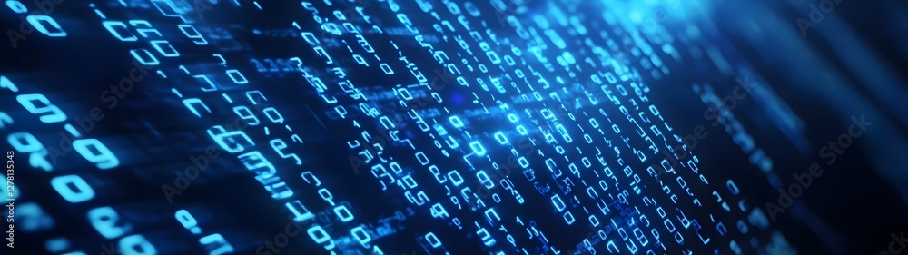 Poster Abstract digital background with binary code technology pattern and microchip circuit  Futuristic innovation in science and digital information technology concept