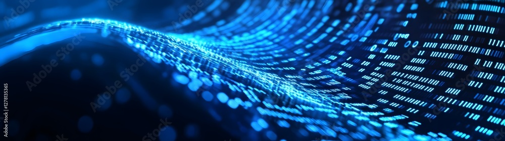 Leinwandbilder Abstract data flow and digital network visualization in futuristic style  Dynamic light patterns and energy waves representing the interconnected nature of intelligence and the digital world