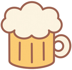 Cute Glass of Beer Hand Drawn Element