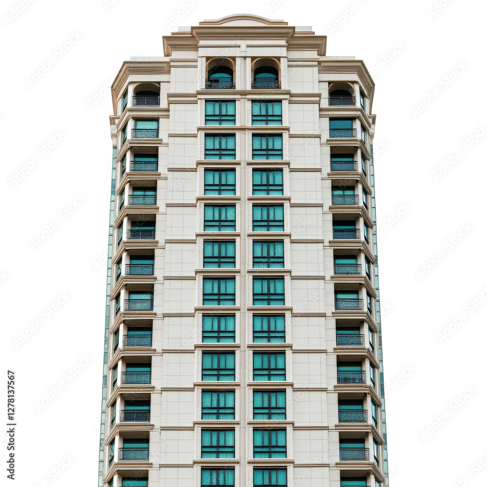 Aufkleber modern high rise building with multiple windows and balconies