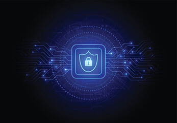 Premium security cyber digital concept. Abstract technology background protect system innovation for business. Vector illustration