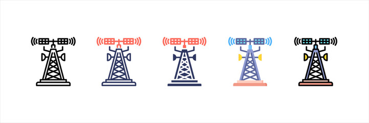 Telecommunications Multistyle Icon Set
