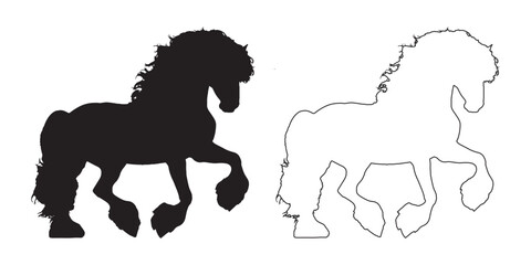 Stylized Running Horse Silhouette - Running Horse Vector - Running Horse Illustration - Simple Running Horse Drawing - Running Horse Vector - Running Horse Outline Vector - Running Horse Icon
