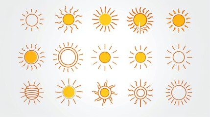Radiant Sun: A Stunning Collection of Simple Vector Icons