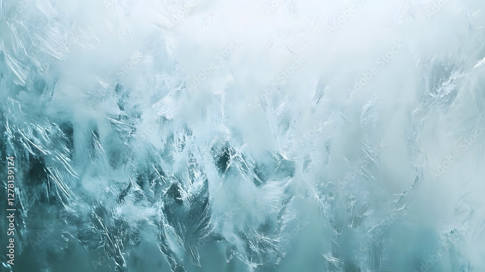 Poster breathtaking abstract winter landscape featuring soft blurry textures and patterns of frozen icy sur