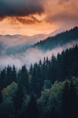 sunrise in the mountains