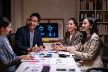 They are all smiling and seem to be having a good time