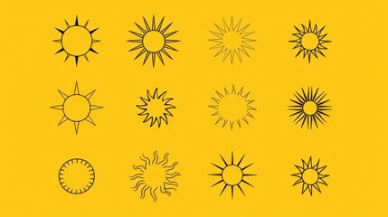 Radiant Sun: A Stunning Collection of Simple Vector Icons