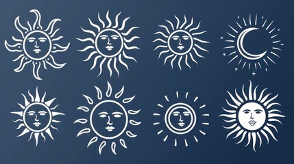 Radiant Sun: A Stunning Collection of Simple Vector Icons