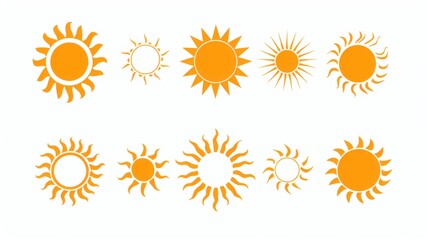 Radiant Sun: A Stunning Collection of Simple Vector Icons