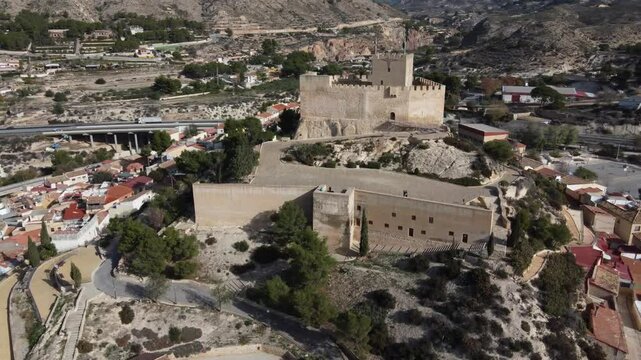 Orbiting around the Petrer arab castle, Spain