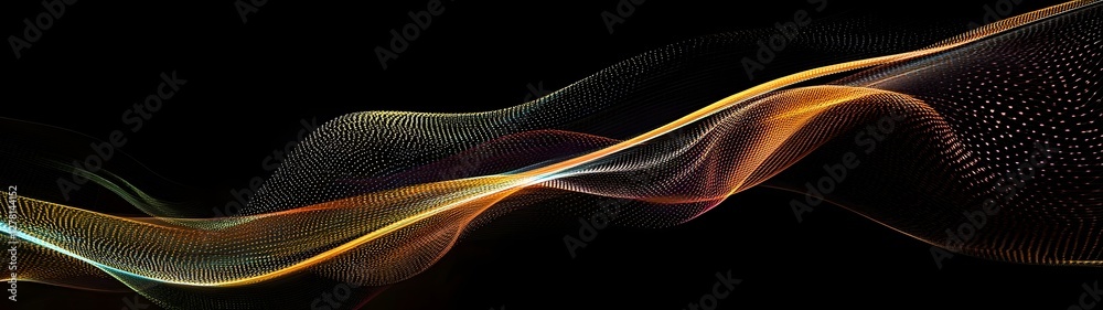 Leinwandbilder Captivating abstract wave of vibrant colorful lights and fluid motions evoking a futuristic and visionary atmosphere with smooth curves dynamic lines