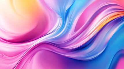 Naklejka premium Colorful Abstract Wave Art Displays Beautiful Blends of Colors in Waves