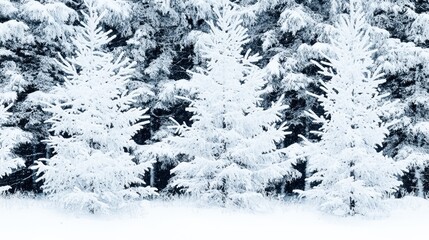 -covered trees in winter landscape