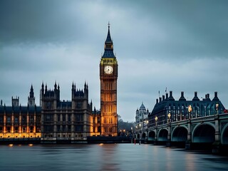 Obraz premium Big Ben and Houses of Parliament at Twilight