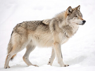 Obraz premium Wolf isolated on white background