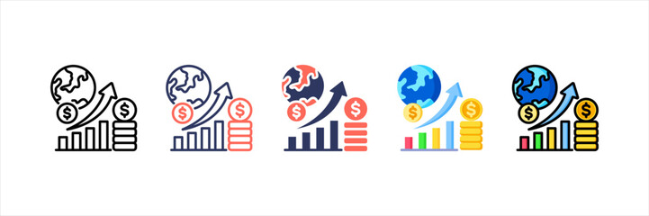 Economic Growth Multistyle Icon Set