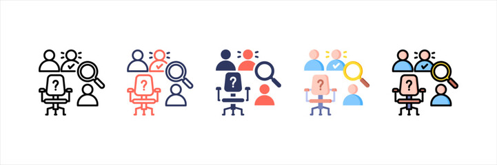 Recruitment Multistyle Icon Set