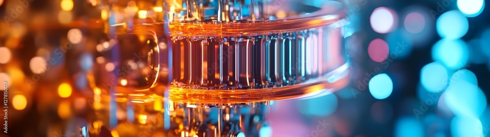Fototapete Captivating image of a crystal chandelier its intricate glass prisms refracting and dispersing light into a mesmerizing display of vibrant rainbow colored reflections and sparkling glitter effects