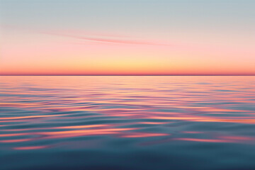 Fototapeta premium Beautiful sunset over the ocean with colorful sky and gentle waves