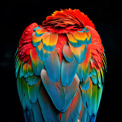 Fototapeta premium Close-Up of Colorful Parrot Feathers