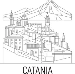 Catania City Line Draw Simple Minimalist