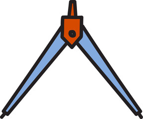 Compass Illustration for Geometry and Math Study