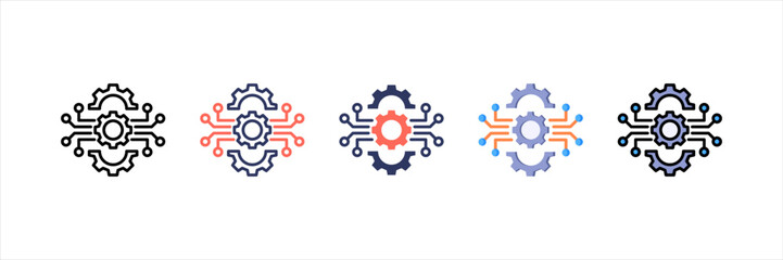 Engineering Multistyle Icon Set