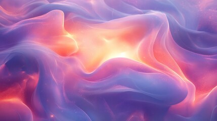 Obraz premium Abstract rendering depicts glowing colorful ethereal flowing shapes