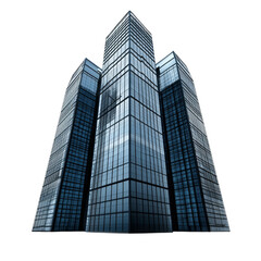 Obraz premium Modern skyscraper with glass facade and geometric design, showcasing urban architecture and contemporary style
