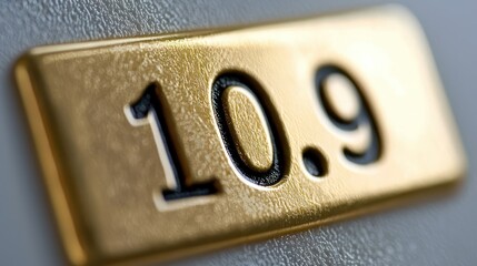 Numeric Detail: A close-up showcases a golden plate with the bold numerical inscription '10.9', exuding a sense of precision.