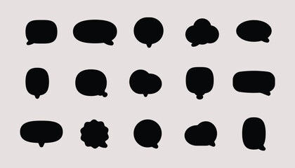 Retro empty comic speech bubbles set with black. Speech Bubble set. 