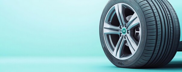A car tire made from recycled materials with embedded sensors for performance tracking