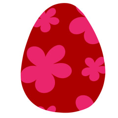 Hand-painted Colorfull Easter Eggs Illustration. Simple Easter egg Icon. Leaf And Floral Pattern.  Easter traditional symbol.