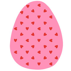 Hand-painted Colorfull Easter Eggs Illustration. Simple Easter egg Icon. Leaf And Floral Pattern.  Easter traditional symbol.