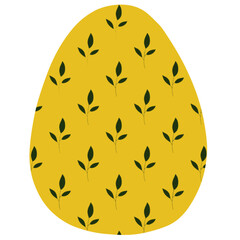 Hand-painted Colorfull Easter Eggs Illustration. Simple Easter egg Icon. Leaf And Floral Pattern.  Easter traditional symbol.