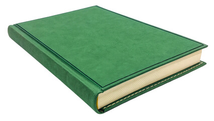 green book with hard binding isolated on transparent background