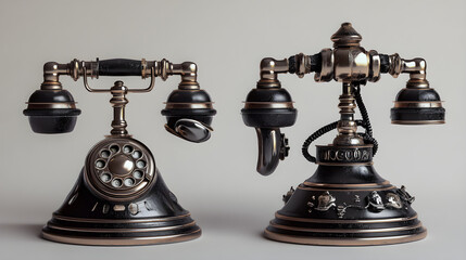 Vintage Rotary Dial Phone - Timeless Communication Design from the Early 20th Century
