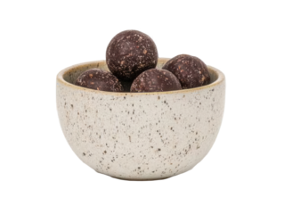 Delicious chocolate treats in a bowl kitchen food natural light close-up transparent background