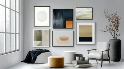 Modern Minimalist Living Room with Art and Stylish Furniture