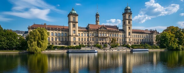 A view of Munich’s famous Deutsches Museum, with its fascinating exhibits on science, technology, and engineering housed in a grand building
