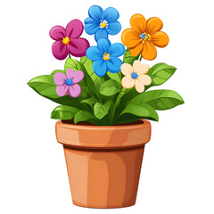 Naklejka premium Logo of A potted plant with blooming flowers for a homey feel