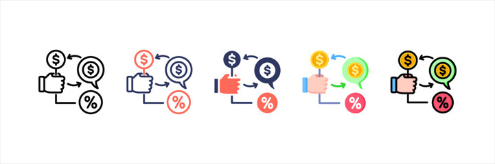 Bidding Multistyle Icon Set